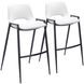 Desi White and Black Bar Stool Set of 2