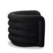 Curves Black Performance Fabric Upholstered Swivel Accent Chair