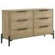 Newhall Vintage Oak Melamine 6 Drawer Dresser