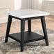 Vida White and Black Marble Top Square End Table