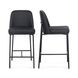 Sydney Black Upholstered Counter Height Stool Set of 2