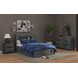 Darby Midnight Blue Full Storage Panel Bed with USB Charging and LED