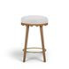 Oodle Cream and Light Walnut Performance Vegan Mohair Upholstered Counter Height Stool