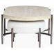 Parkcrest Edgecomb Gray and Weathered Antique Nickel Oval Cocktail Table with 2 Ottomans
