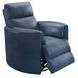 Radius Vintage Navy Leather Swivel Glider Power Recliner with USB Charging