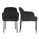 Sydney Black Performance Fabric Upholstered Arm Chair Set of 2