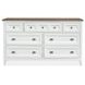 Bluehaven Chalk White and Dovetail Gray 7 Drawer Dresser with Rectangular Mirror
