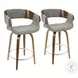 Elisa Grey Noise Counter Height Stool Set Of 2