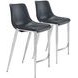 Magnus Black And Brushed Stainless Steel Counter Chair Set Of 2