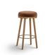 Oodle Bronze and Light Walnut Performance Vegan Mohair Upholstered Bar Stool