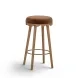 Oodle Bronze and Light Walnut Performance Vegan Mohair Upholstered Bar Stool