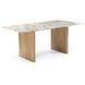 Vero Beige and Light Mango 76" Rectangular Marble Top Dining Table