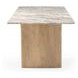 Vero Beige and Light Mango 76" Rectangular Marble Top Dining Table