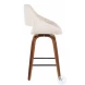 Fabrico Walnut And Cream Swivel Counter Height Stool Set Of 2 with Square Footrest