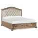 Marisol Fawn and Cream California King Leather Upholstered Storage Sleigh Bed