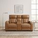 Fairway Brown Double Power Reclining Console Loveseat with Power Headrest