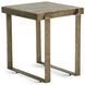 Rhodes Antique Brass and Marble Top Square Side Table