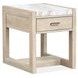 Preston Gallery Buff and Antique Silver Rectangular Marble Top End Table