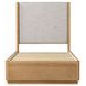Modena Natural and Cream Twin Upholstered Panel Bed