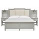 Glenbrook Pebble and Beige California King Upholstered Wall Bed with 2 Nightstand and USB Charging