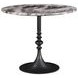 Bordeaux Black and Gray 36" Round Marble Top Bistro Table