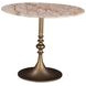 Bordeaux Retro Impulse and Antique Gold 36" Round Marble Top Bistro Table
