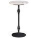 Rochester White and Natural Round Marble Top Side Table