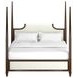 Eave Brown and White Upholstered King Poster Bed