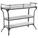 Calloway White and Black Rectangular Marble Top Console Table