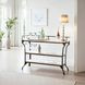 Calloway White and Black Rectangular Marble Top Console Table