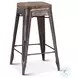 Rustic Revival Light Brown Industrial Bar Stool