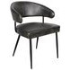 Brisbane Weathered Black Leather Upholstered Dover Arm Chair