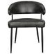 Brisbane Weathered Black Leather Upholstered Dover Arm Chair