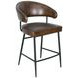 Brisbane Chestnut Leather Dover Counter Height Stool