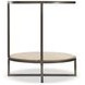 Harlow Bronze And White Travertine Stone Metal Round Chairside Table
