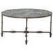 Ozark Black Floral Horn Inlay Round Coffee Table
