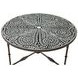 Ozark Black Floral Horn Inlay Round Coffee Table