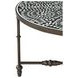 Ozark Black Floral Horn Inlay Round Coffee Table