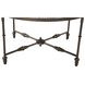 Ozark Black Floral Horn Inlay Round Coffee Table