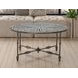 Ozark Black Floral Horn Inlay Round Coffee Table