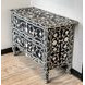 Ozark Black Floral Horn Inlay 2 Drawer Chest