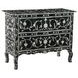Ozark Black Floral Horn Inlay 2 Drawer Chest