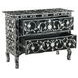 Ozark Black Floral Horn Inlay 2 Drawer Chest