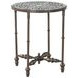 Ozark Black Floral Horn Inlay Rectangular Side Table
