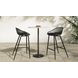 Tori White and Brown Outdoor 30" Round Marble Top Bar Table