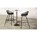 Tori White and Brown Outdoor 30" Round Marble Top Bar Table