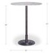 Tori White and Brown Outdoor 30" Round Marble Top Bar Table