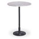 Tori White and Brown Outdoor 30" Round Marble Top Bar Table