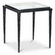Mari Clear and Black Square Glass Top Side Table