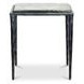Mari Clear and Black Square Glass Top Side Table